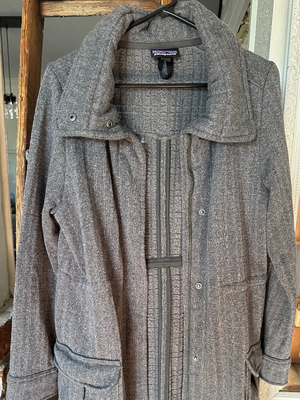 Patagonia Better Sweater Coat Gray Knit Fleece Lined Parka Jacket